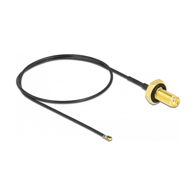 DELOCK SMA Female to MHF4L LK Male 1.37 RF Cable 35cm – Internal WiFi LTE Antenna Adapter