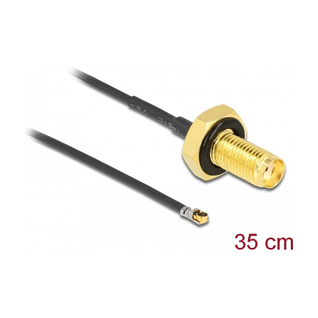 DELOCK SMA Female to MHF4L LK Male 1.37 RF Cable 35cm – Internal WiFi LTE Antenna Adapter - Figura 2
