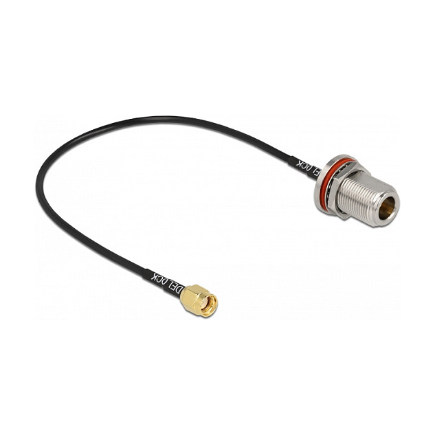 DELOCK RP-SMA Male to N Female RG-174 Antenna Cable 30cm – RF WiFi LTE Adapter Cable