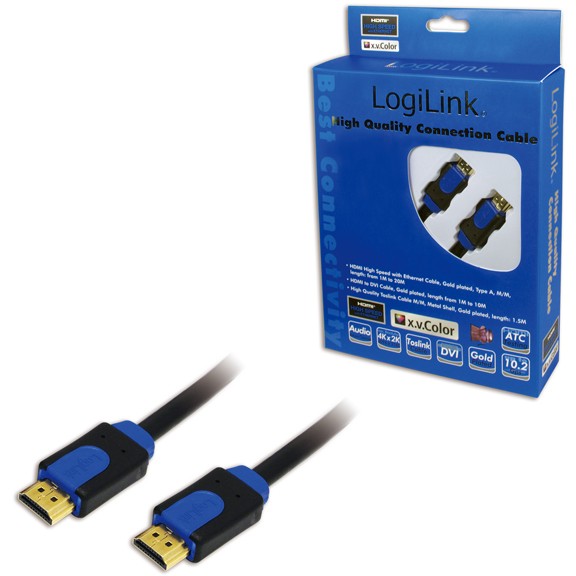 Kabllo HDMI LogiLink / High Speed with Ethernet / Type A–A / 5.0m / St/St - Ari - Figura 2