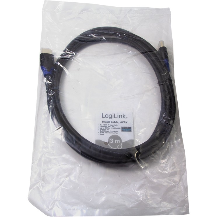 Kabllo HDMI LogiLink / High Speed with Ethernet / 4K2K 60Hz / 3.0m / Bulk - Zezë - Figura 5