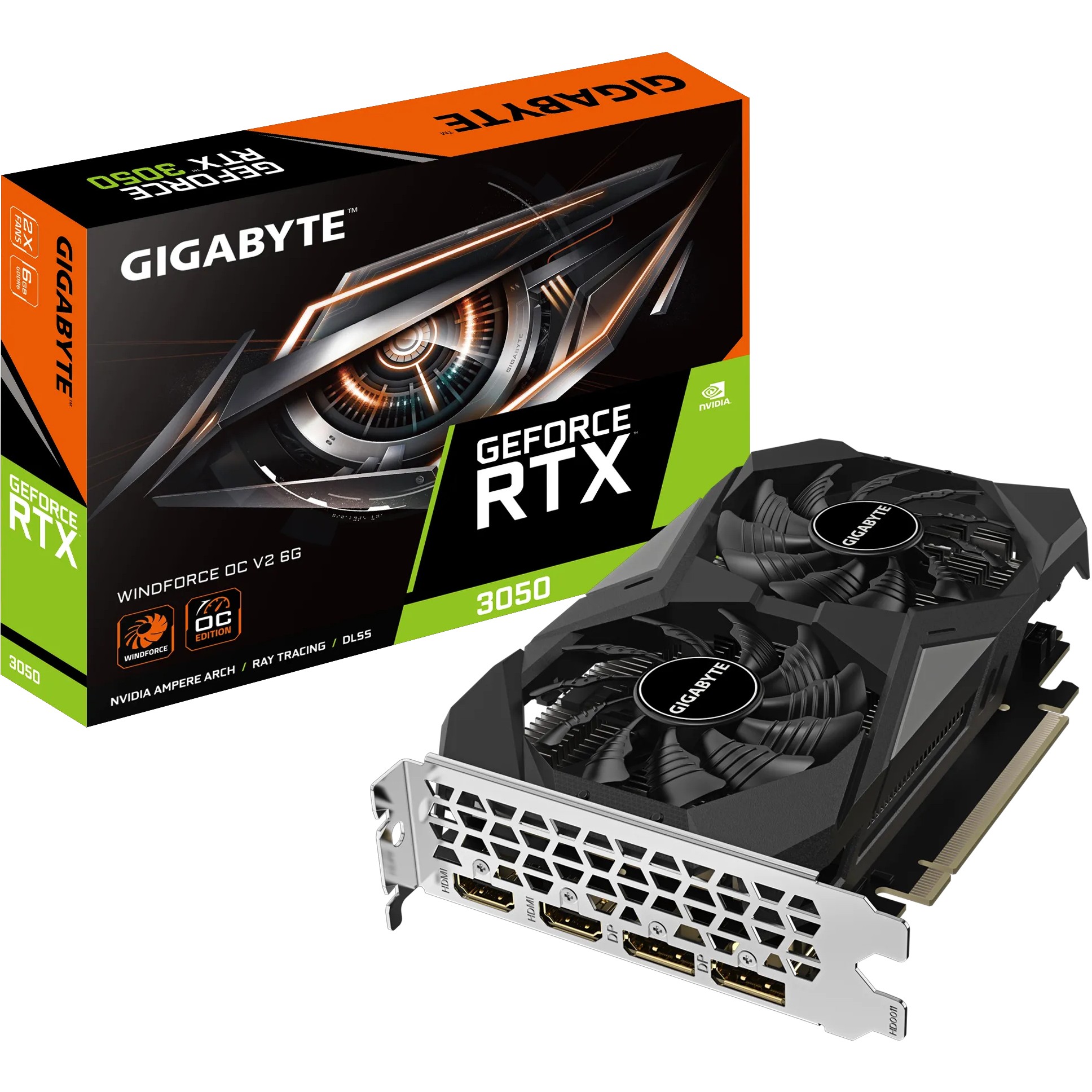 Kartelë Grafike Nvidia RTX 3050 6GB GDDR6 Gigabyte WINDFORCE OC V2