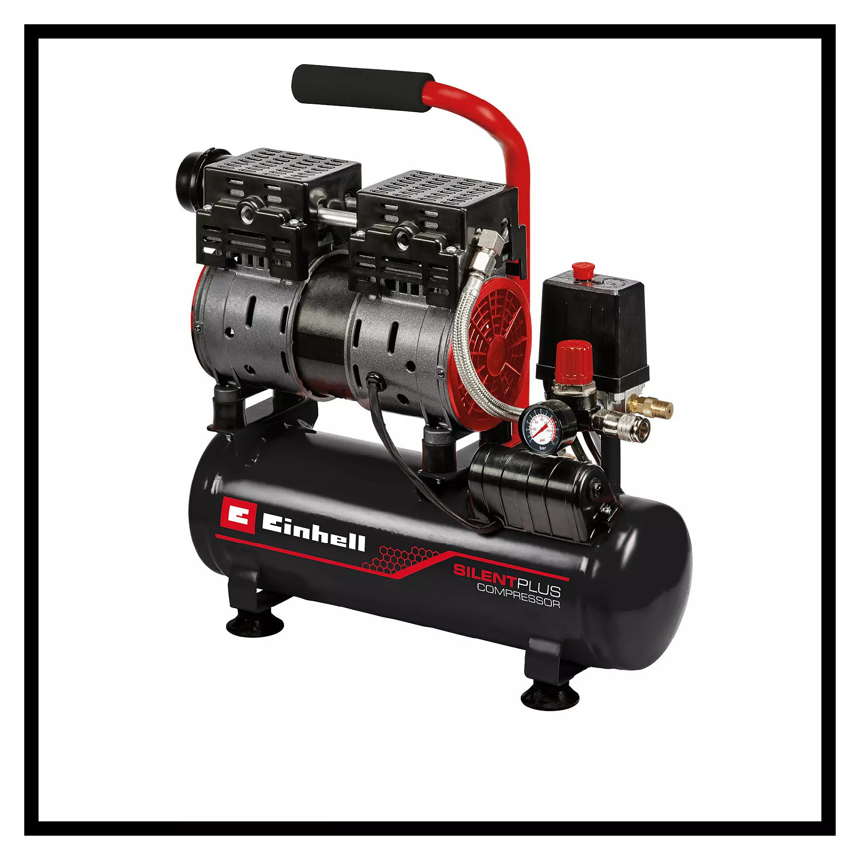 Kompresor ajri Einhell TE-AC 6 Silent, 6L, 8 bar, 550W, - e kuqe dhe e zezë - Figura 3