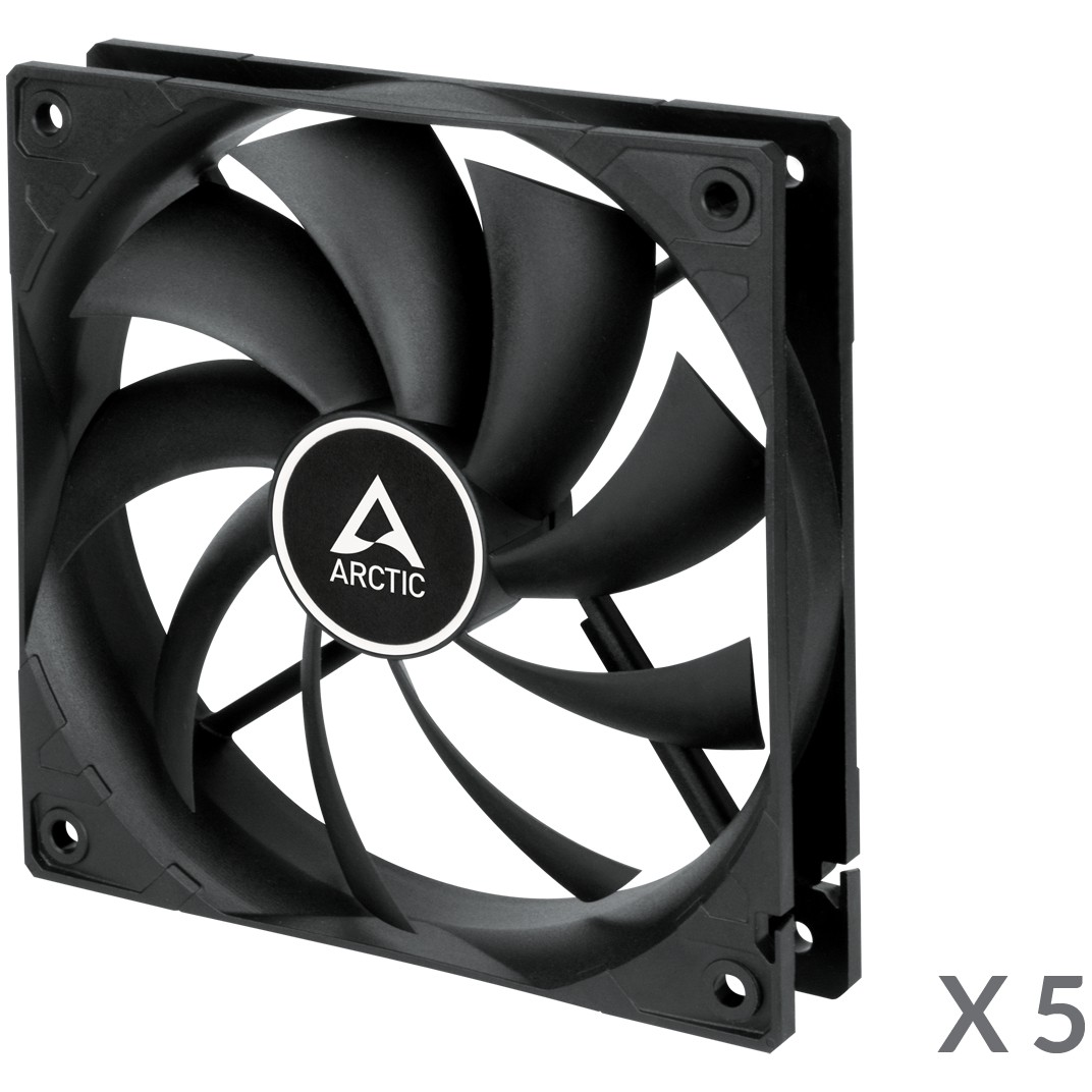 Ftohës për Kasë 120mm ARCTIC F12 Case Fan Value Pack / 5-Pack – Zezë - Figura 2