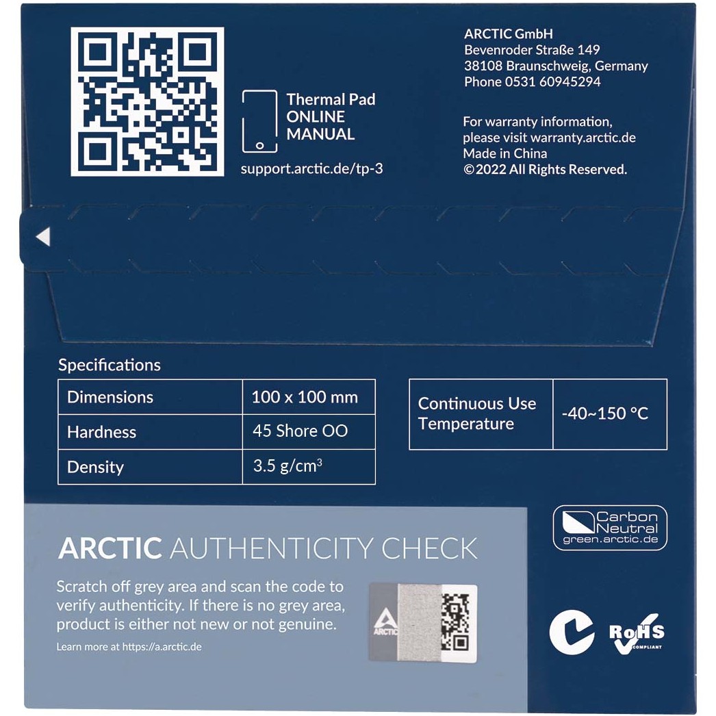 PAD K ARCTIC Thermal pad BLAU TP-3 100x100mm.1pcs - Figura 5