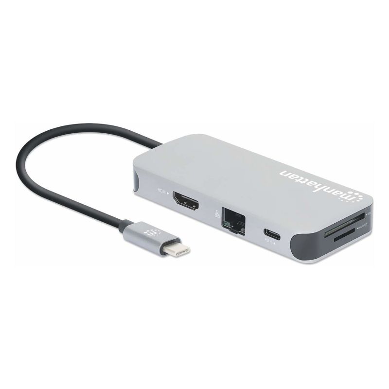 Docking station MANHATTAN / USB-C / 8-in-1 / HDMI / RJ45 / 3xUSB-A – Argjendi - Figura 5