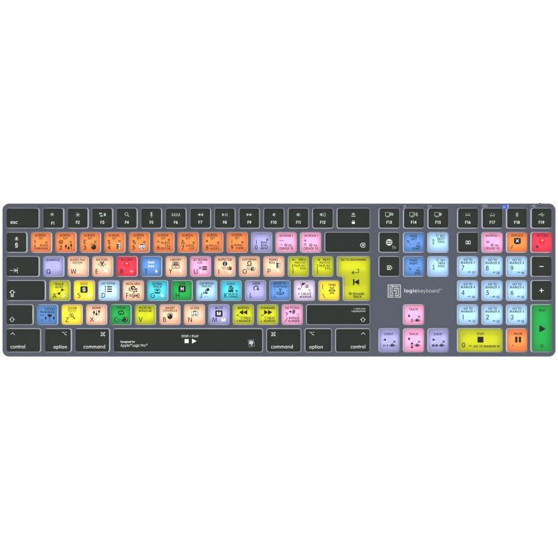 Tastierë me Kabllo LogicKeyboard Apple Logic Pro X2 / QWERTZ - Gri Titanium