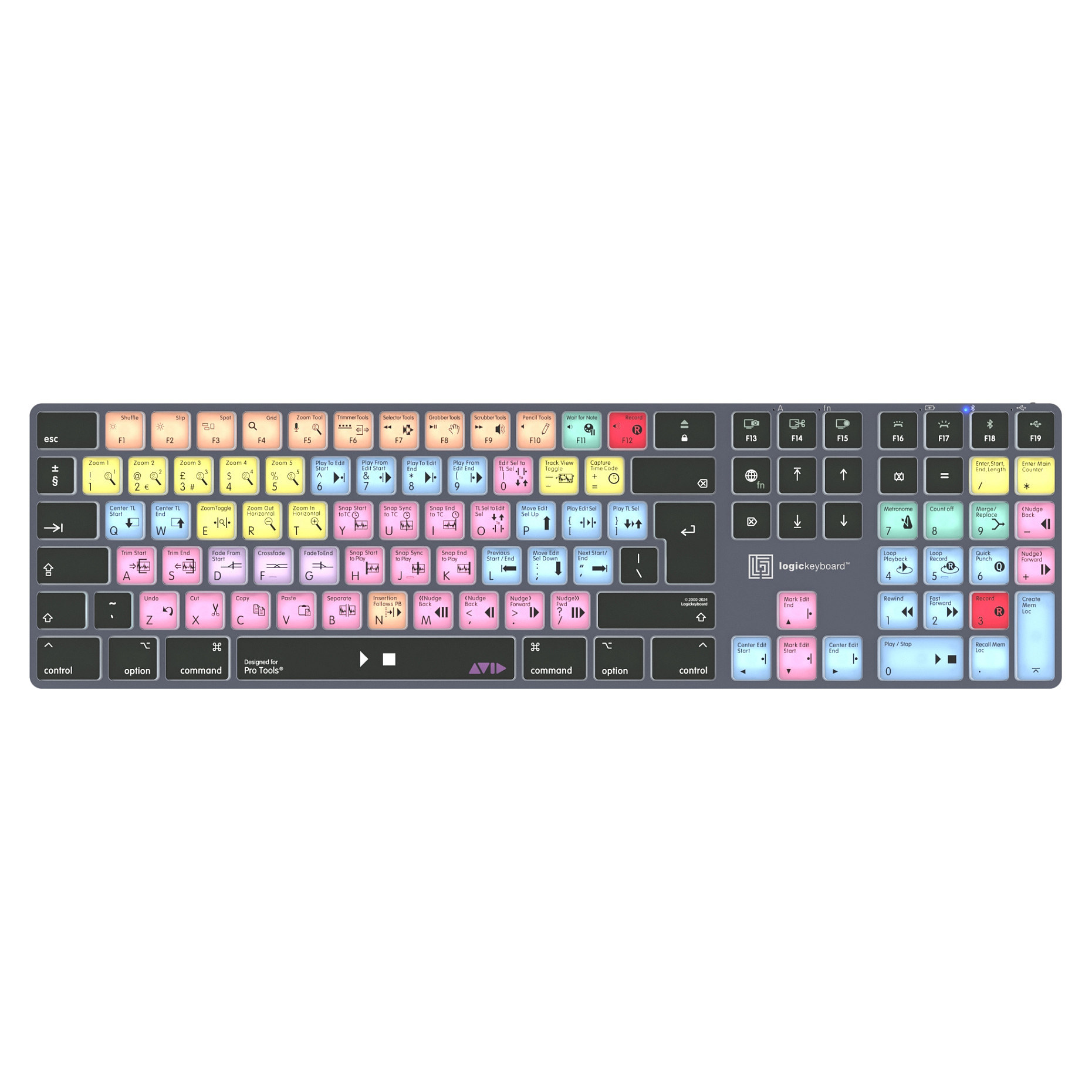 Tastierë LogicKeyboard Avid Pro Tools Titan / Wired & Wireless / UK Layout / QWERTY / Mac - Zezë