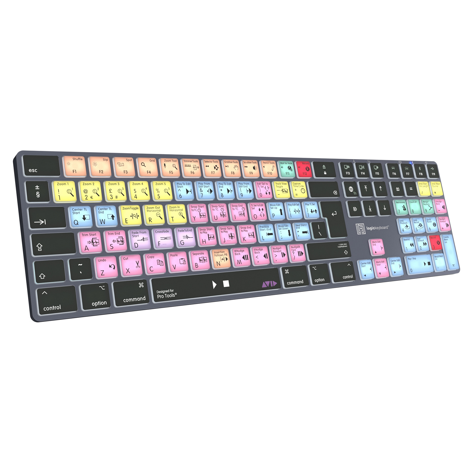 Tastierë LogicKeyboard Avid Pro Tools Titan / Wired & Wireless / UK Layout / QWERTY / Mac - Zezë - Figura 3