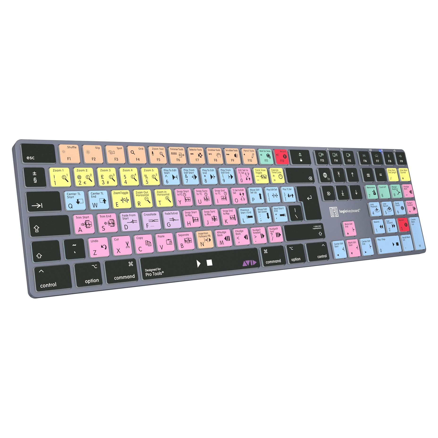 Tastierë LogicKeyboard Avid Pro Tools Titan / Wired & Wireless / UK Layout / QWERTY / Mac - Zezë - Figura 4
