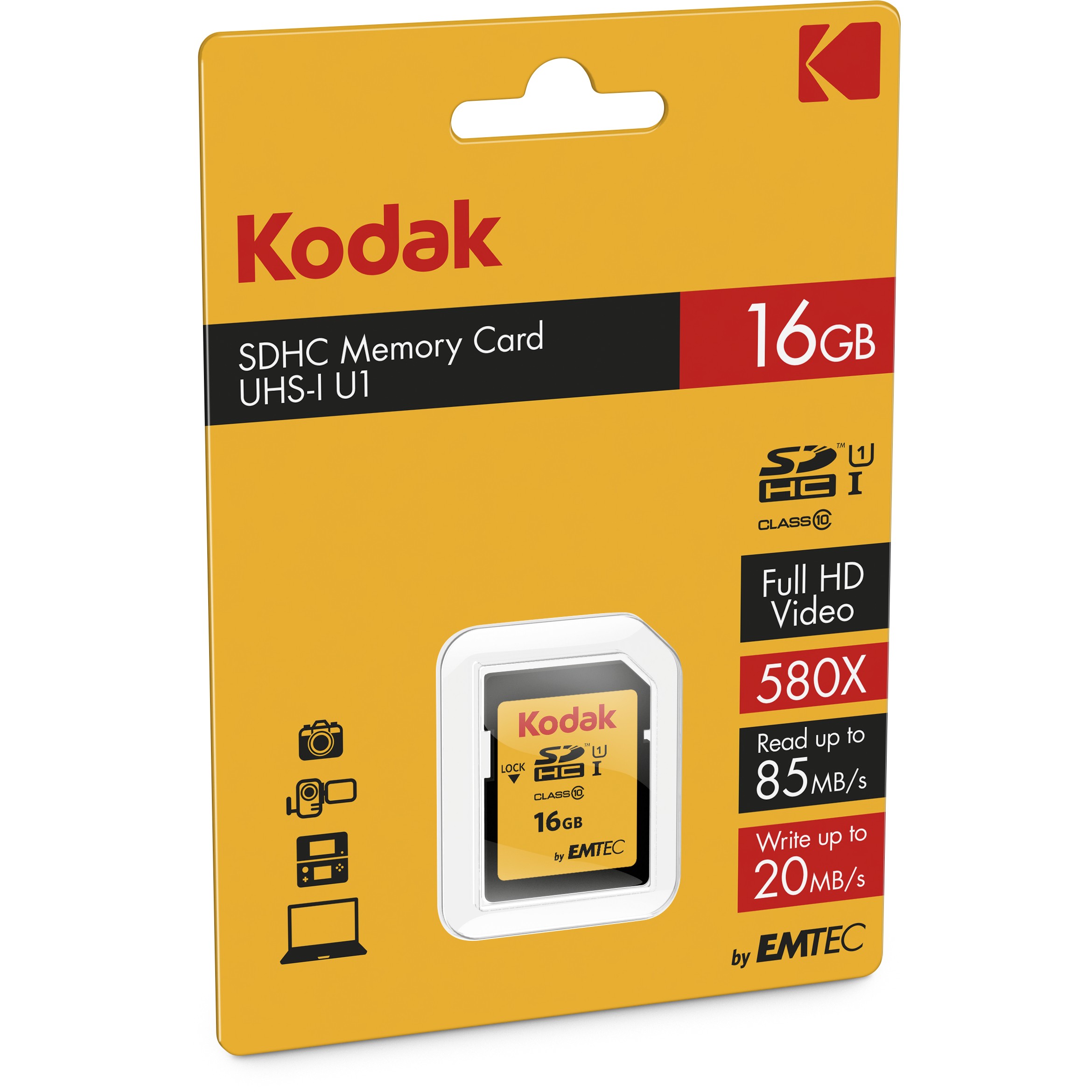 Kartë memorie SD CARD Kodak 16GB UHS-I U1 V10 Premium - Figura 2