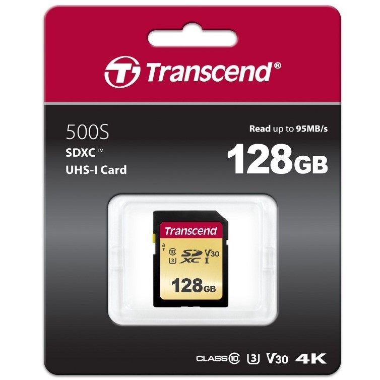 Kartë Memorie SD CARD 128GB Transcend SDXC SDC500S 95/60 MB/s - Figura 2