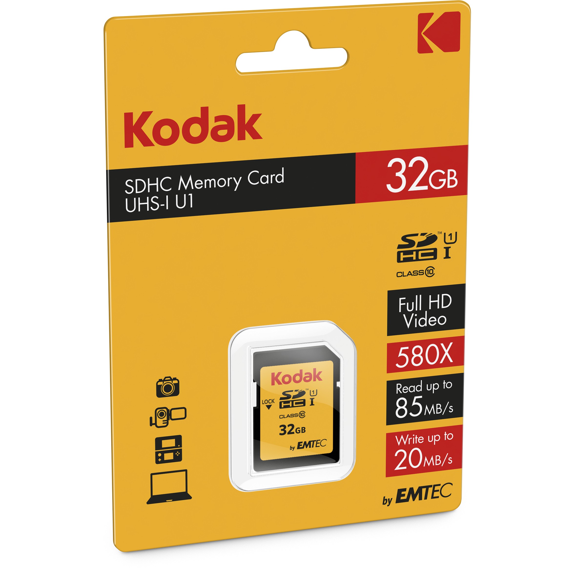 Kartë Memorie SD CARD Kodak 32GB UHS-I U1 V10 Premium - Figura 2