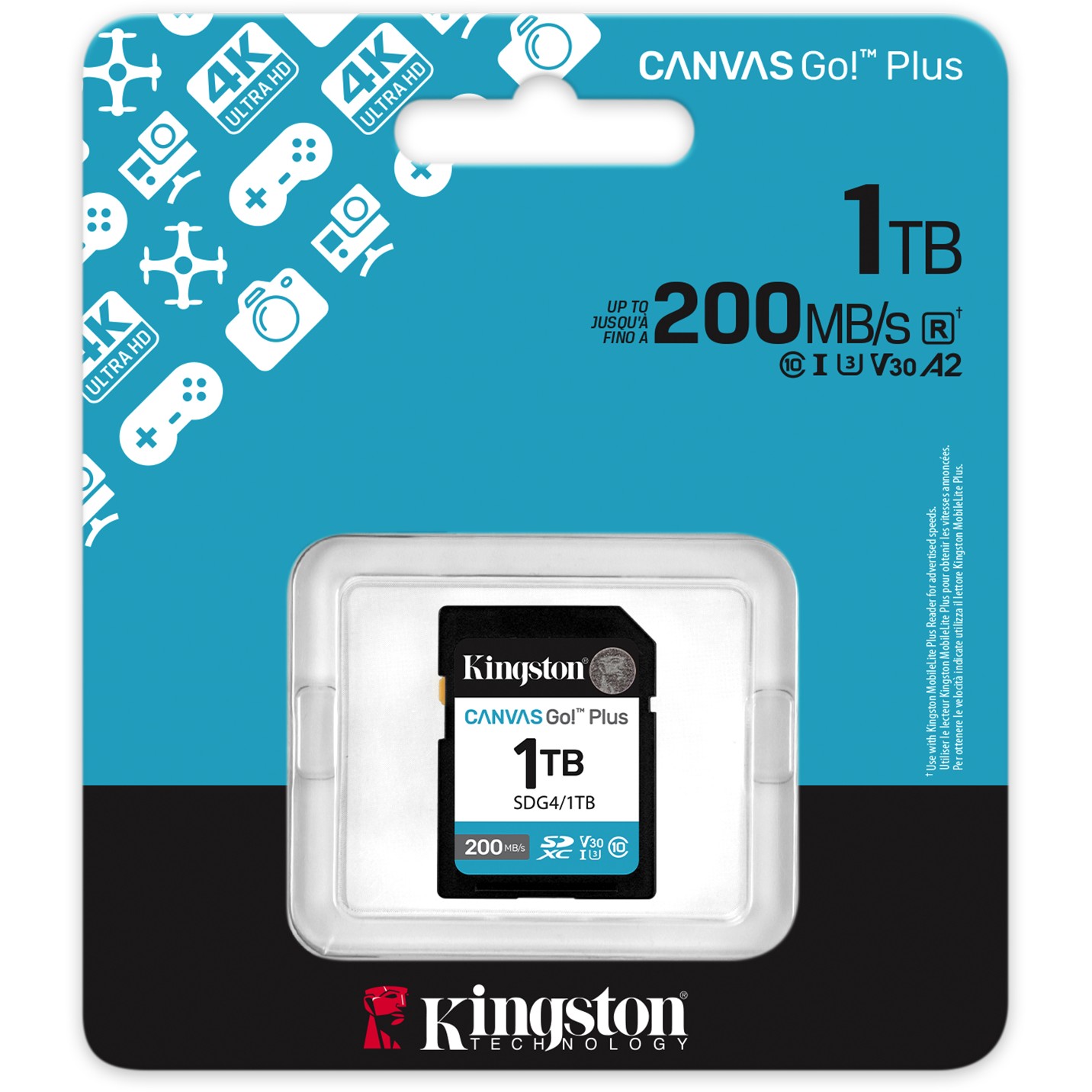 Kartë Memorie SD CARD KINGSTON 1TB XC Canvas Go Plus Gen4 200MB/s C10 UHS-I U3 V30 - Figura 3