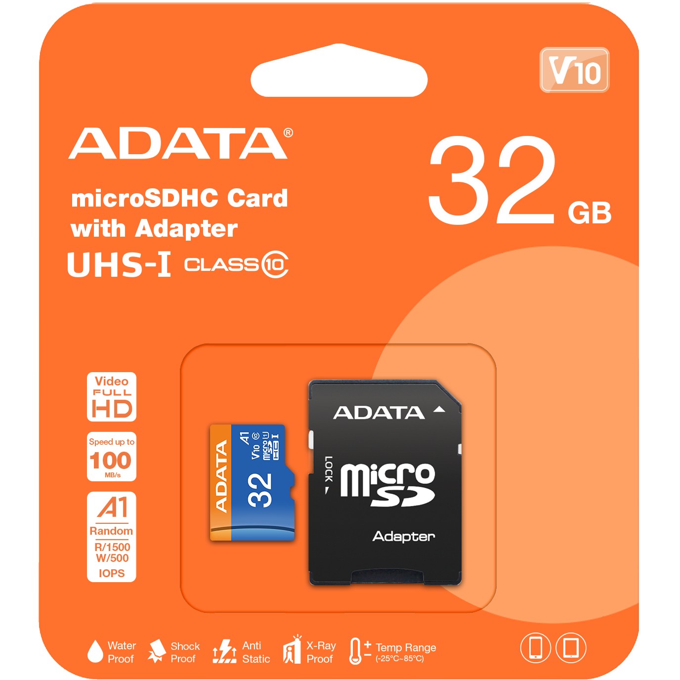 Kartë Memorie SD CARD MicroSD 32GB ADATA SDHC (UHS-I Class 10) m. A