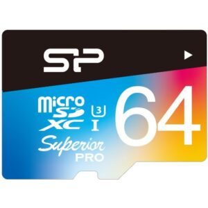 Kartë Memorie SD CARD Micro 64GB Silicon Power UHS1(U3) Superior Pro Col+Ad
