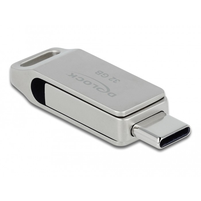 USB Flash Drive STICK DELOCK USB 3.2 Gen 1 USB-C + Typ-A 32GB - Silver - Figura 2