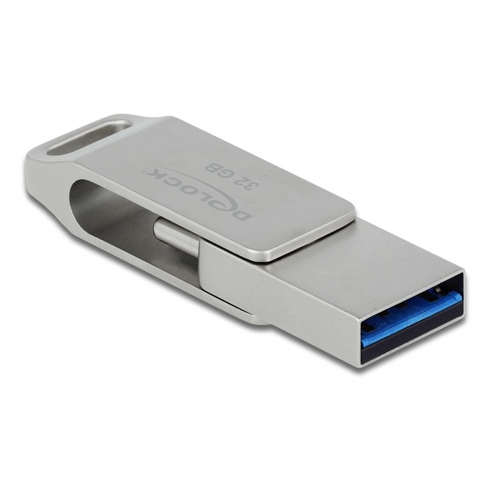 USB Flash Drive STICK DELOCK USB 3.2 Gen 1 USB-C + Typ-A 32GB - Silver - Figura 3