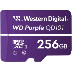 Kartë Memorie SD CARD WD Purple 256GB Surveillance microSD XC Class - 10 UHS 1