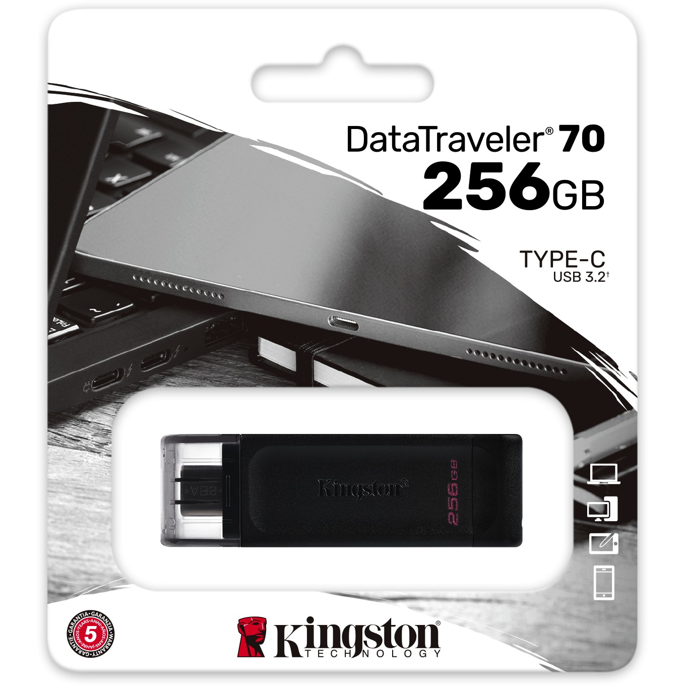 USB Flash Drive STICK 256GB Kingston DataTraveler DT70 USB-C 3.2 - e zezë - Figura 5