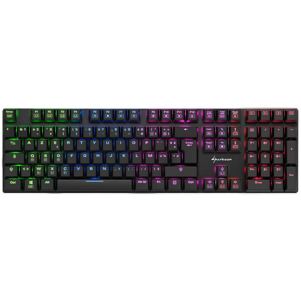 Tastierë Gaming Sharkoon PureWriter RGB Kailh Choc Wired / AZERTY - Zezë - Figura 2