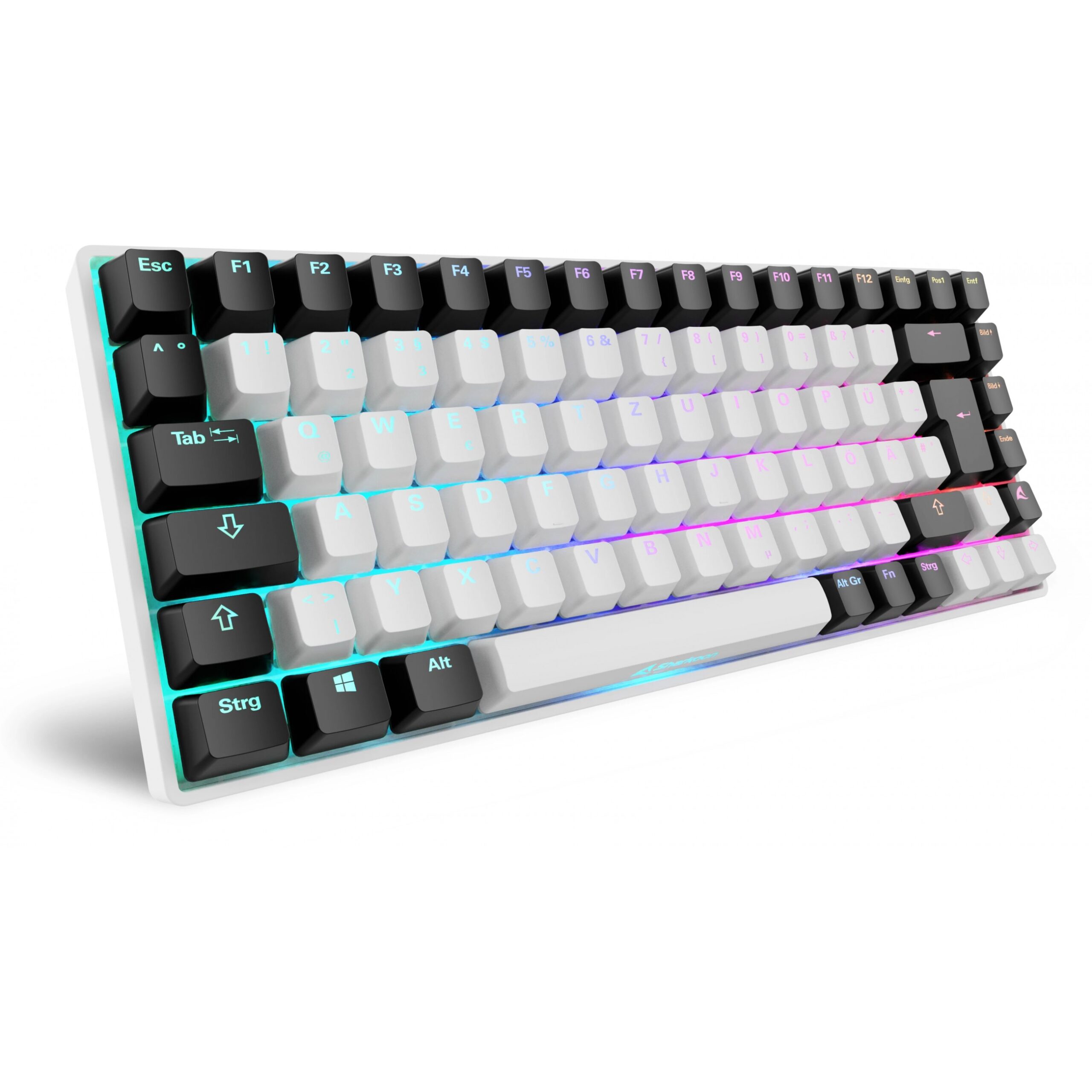 Tastierë Gaming Sharkoon SGK50 S3 Gateron Brown Wired / German Layout - Bardhë - Figura 2