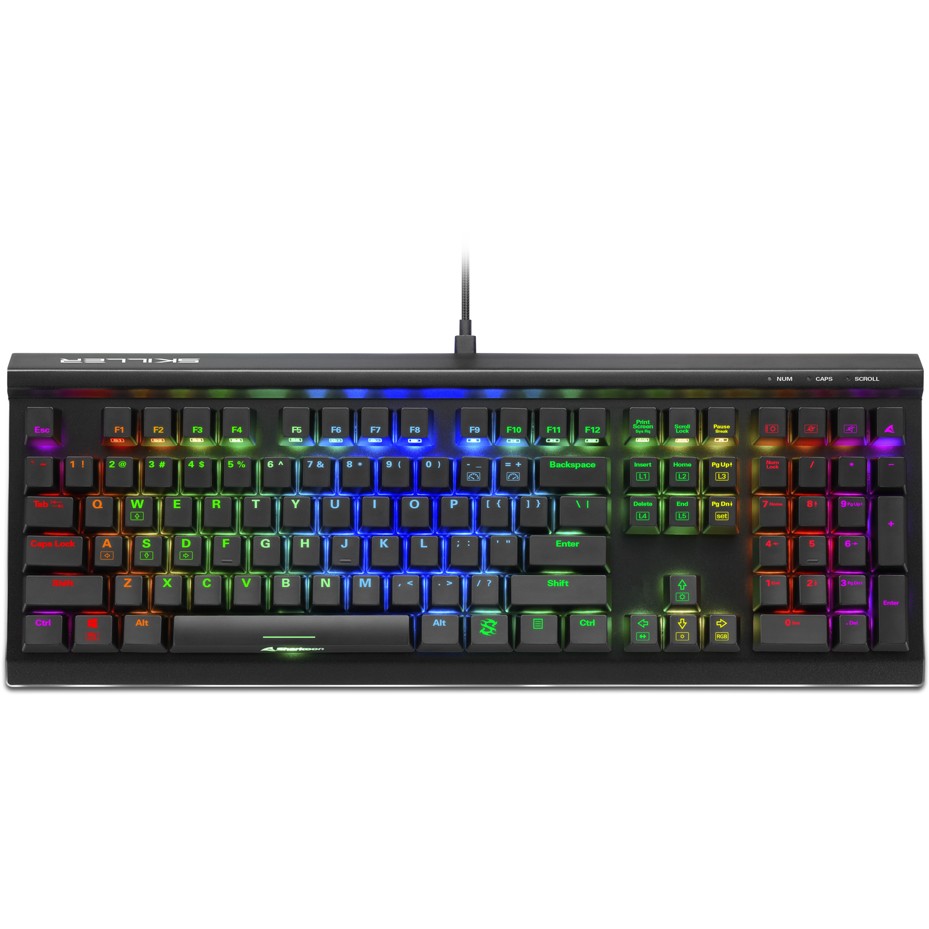 Tastierë Gaming Sharkoon SGK60 Kailh Box White Wired / US Layout / QWERTY - Zezë
