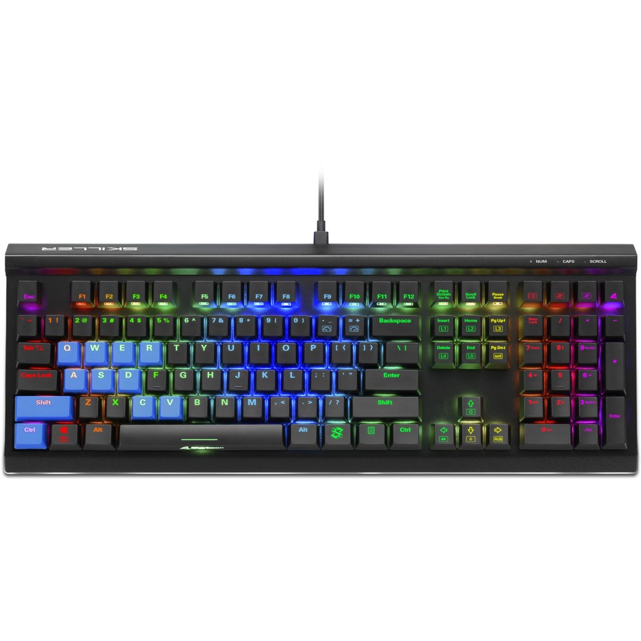 Tastierë Gaming Sharkoon SGK60 Kailh Box White Wired / US Layout / QWERTY - Zezë - Figura 3