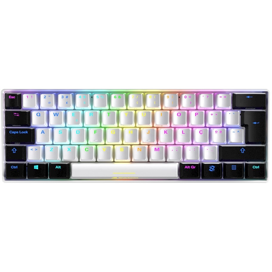Tastierë Gaming Sharkoon SGK50 S4 Kailh Red Wired & Wireless / Portuguese Layout / QWERTY - Bardhë / Zezë