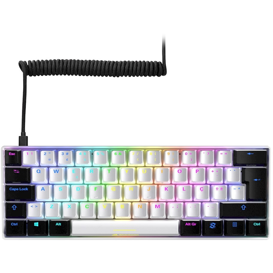 Tastierë Gaming Sharkoon SGK50 S4 Kailh Red Wired & Wireless / Portuguese Layout / QWERTY - Bardhë / Zezë - Figura 2