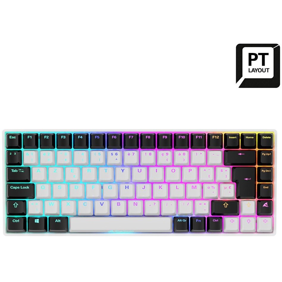 Tastierë Gaming Sharkoon SGK50 S3 Gateron Yellow Wired / Portuguese Language - Bardhë