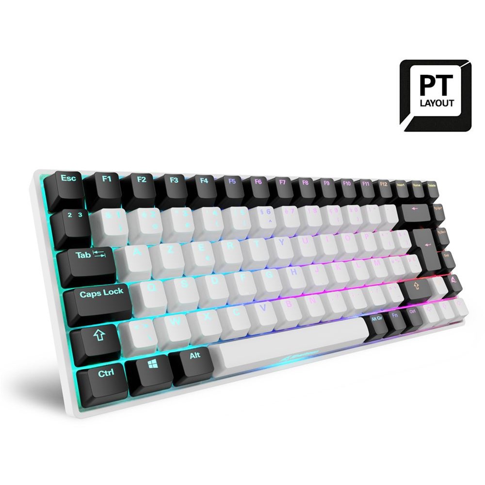 Tastierë Gaming Sharkoon SGK50 S3 Gateron Yellow Wired / Portuguese Language - Bardhë - Figura 2