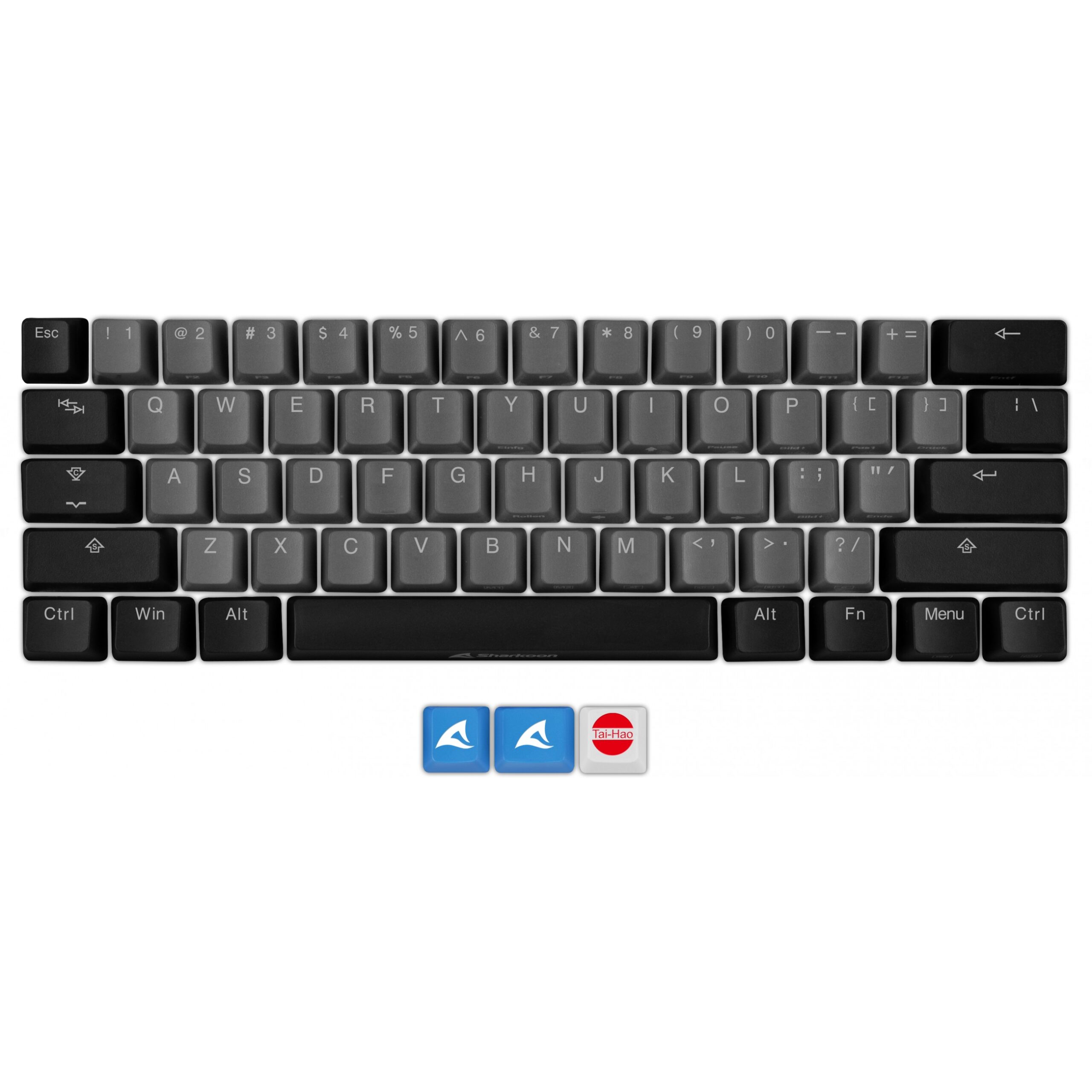 Aksesor për tastierë Sharkoon SKILLER SAC20 S4 / US ANSI layout / 61 copë - Zezë / Gri