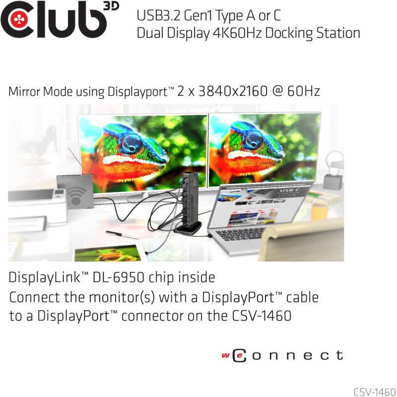 Docking station Club3D / 4K / 60Hz / USB3 / 6xUSB3 / 2xDP / LAN / Audio – Zezë - Figura 6