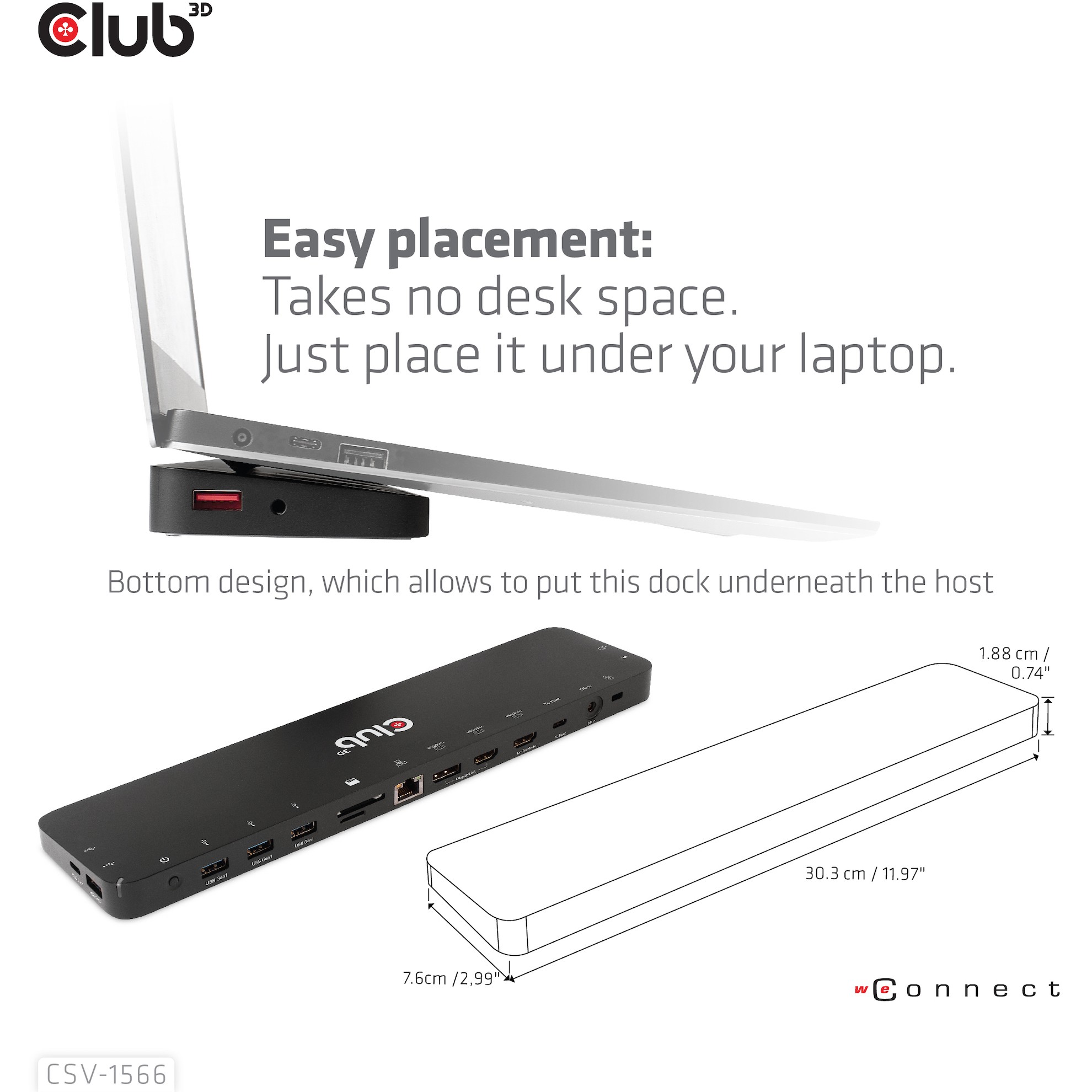 Docking Station Club3D USB-C / 6x USB 3.0 / DisplayPort / 2x HDMI / LAN / 4K / 120W - Zezë - Figura 3