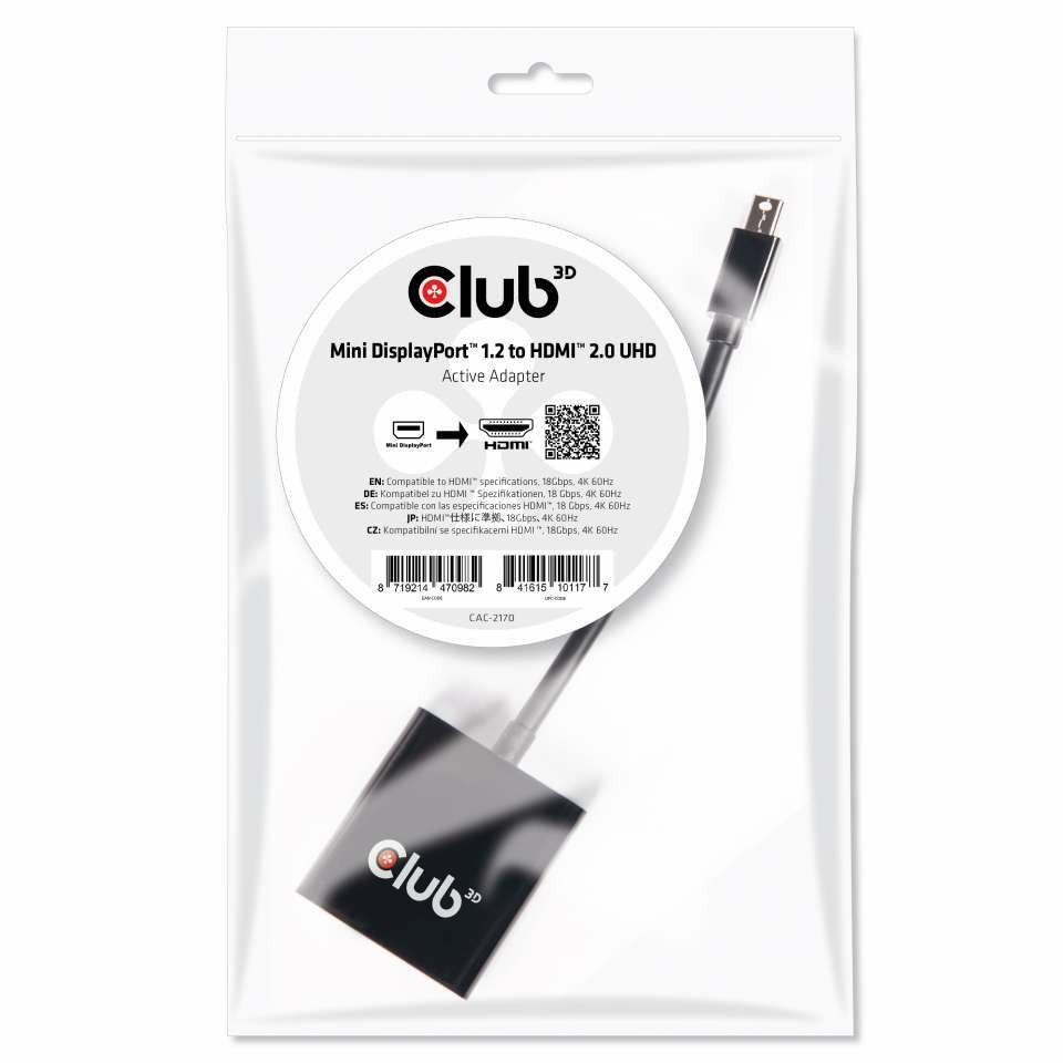 Adapter MiniDisplayPort Club3D / HDMI 2.0 / 3D / 4K60Hz / Aktiv / Polybeutel - Figura 2
