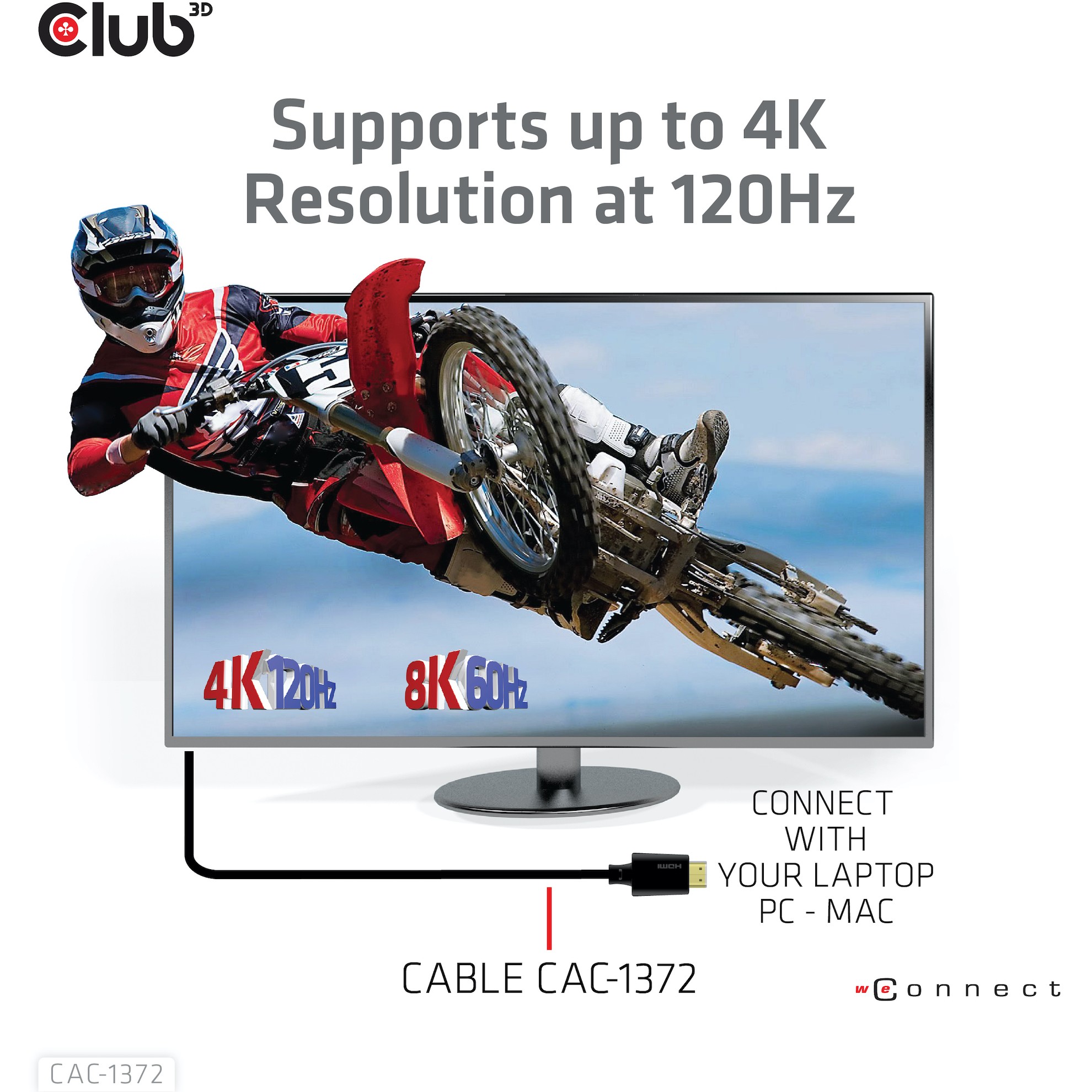 Kabllo HDMI Club3D / HDMI A në A / 2.1 Ultra High Speed / 10K HDR / 2m - Figura 3