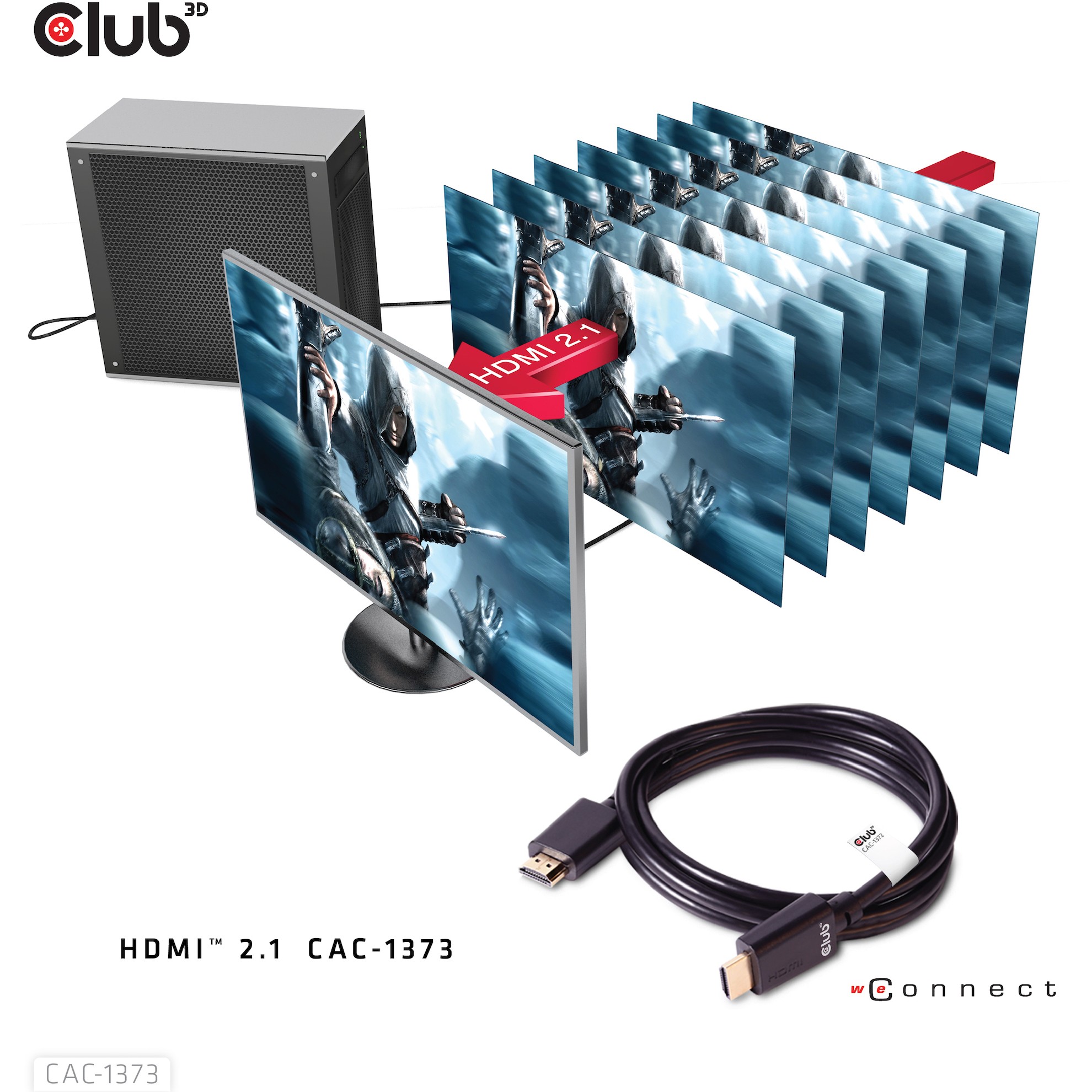 Kabllo HDMI Club3D / HDMI A në A / 2.1 Ultra High Speed / 10K HDR / 3m - Figura 5