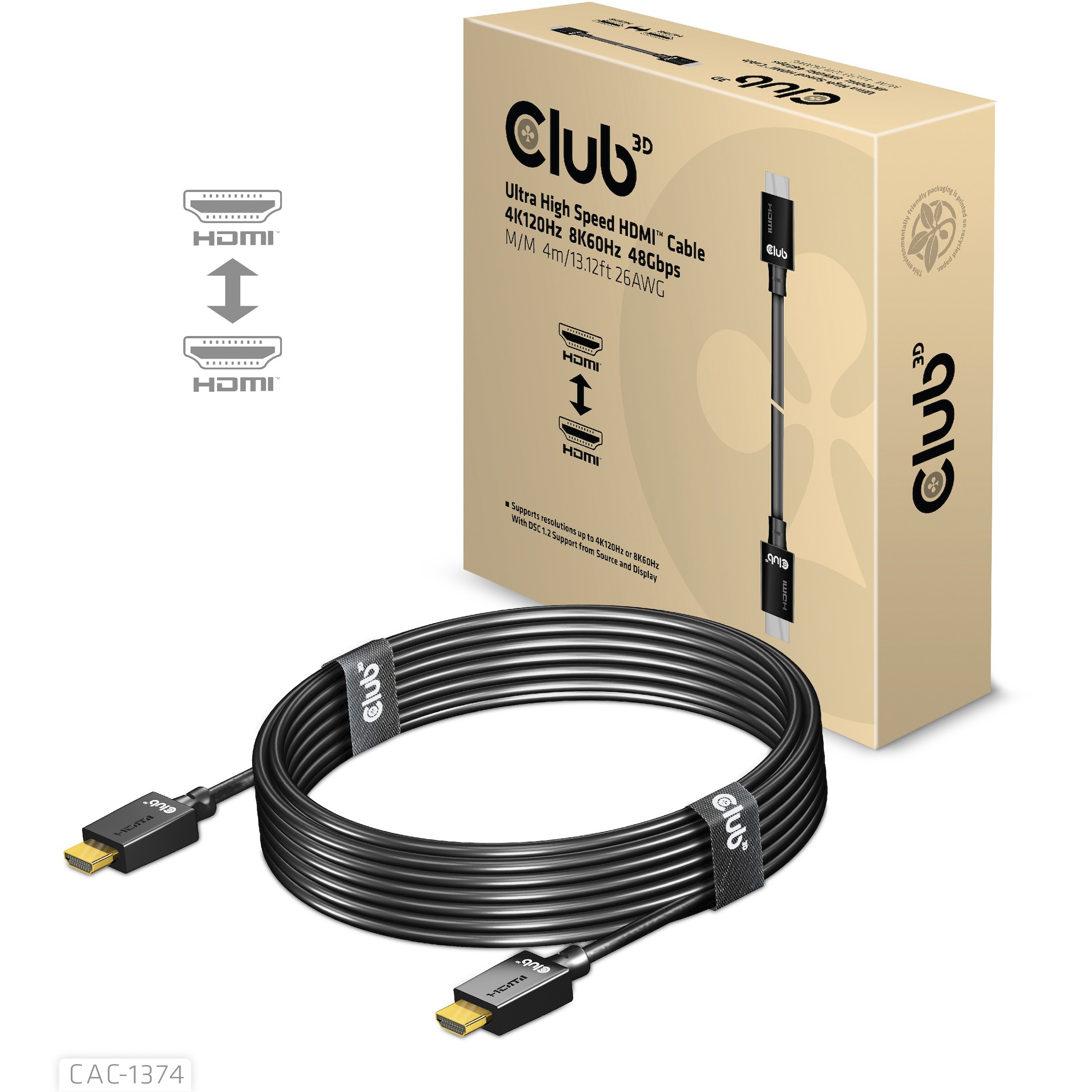 Kabllo HDMI Club3D HDMI A në A / 2.1 Ultra High Speed / 10K HDR / 4m - Figura 2