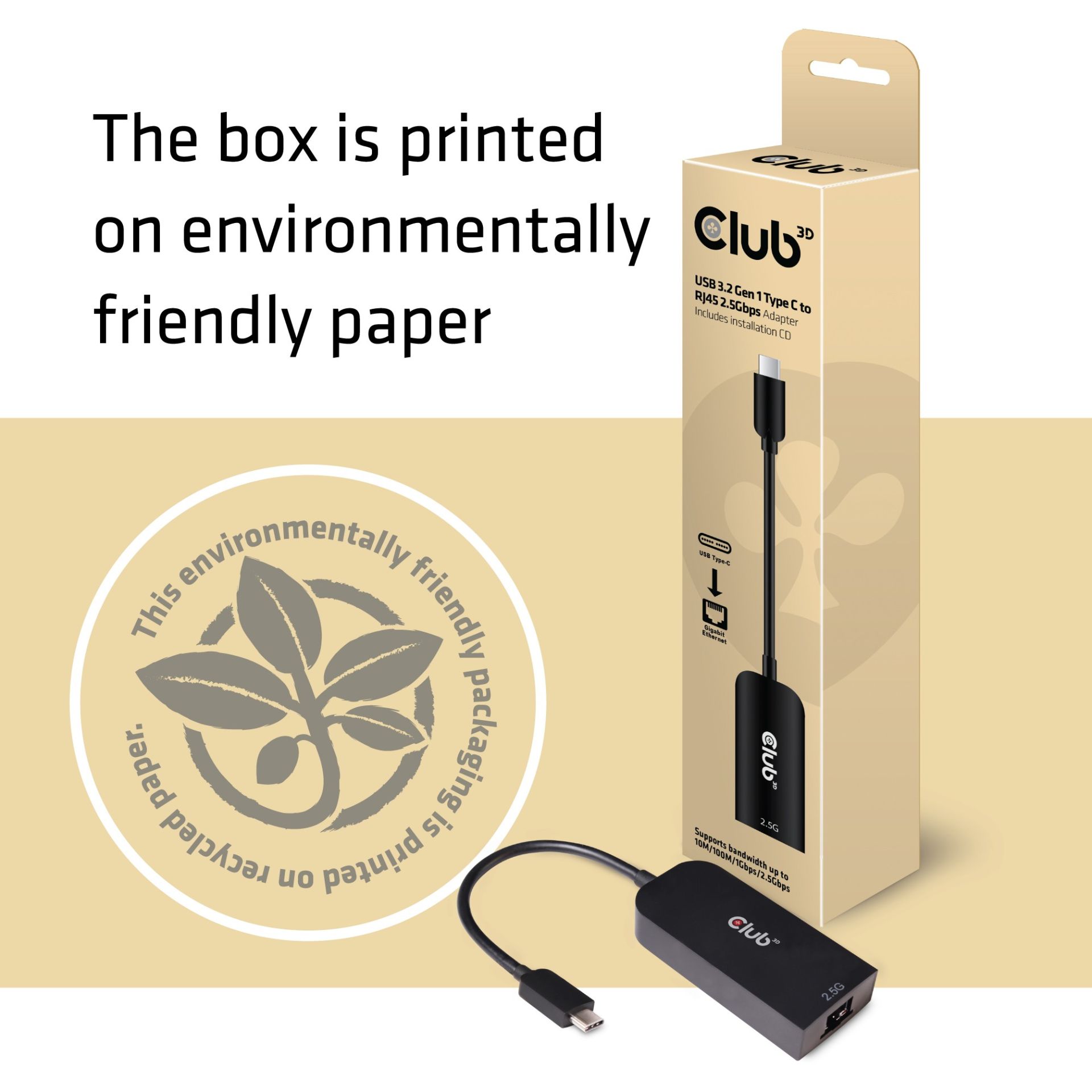 Club3D Adapter USB 3.2 Type‑C → RJ45 / 2.5Gb / St–Bu - Figura 4