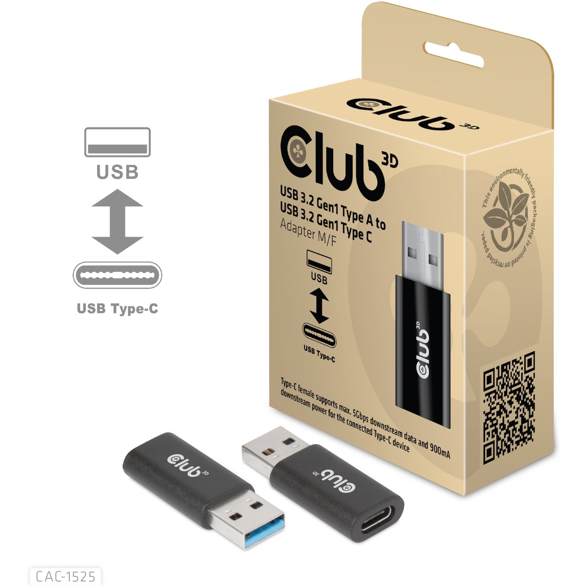Club3D Adapter USB 3.2 Type‑A ↔ USB 3.2 Type‑C / St–Bu - Figura 2