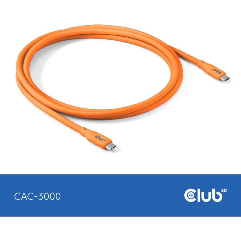 Club3D Lifestyle Kabllo USB‑C / PD 240W / 20 Gbps / 2.0m / St–St - Portokalli - Figura 2