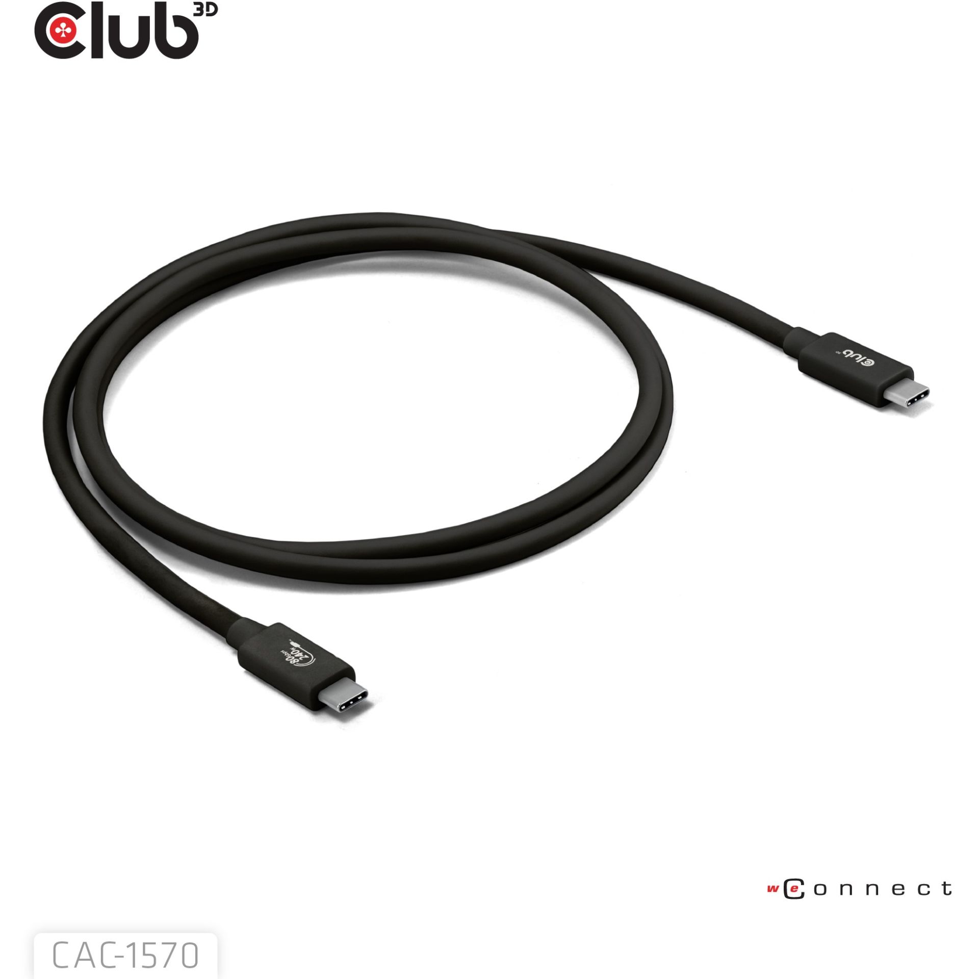 Club3D Kabllo USB‑C / 80 Gbps / PD 240W / 8K240Hz / 1.2m / St–St - Figura 3
