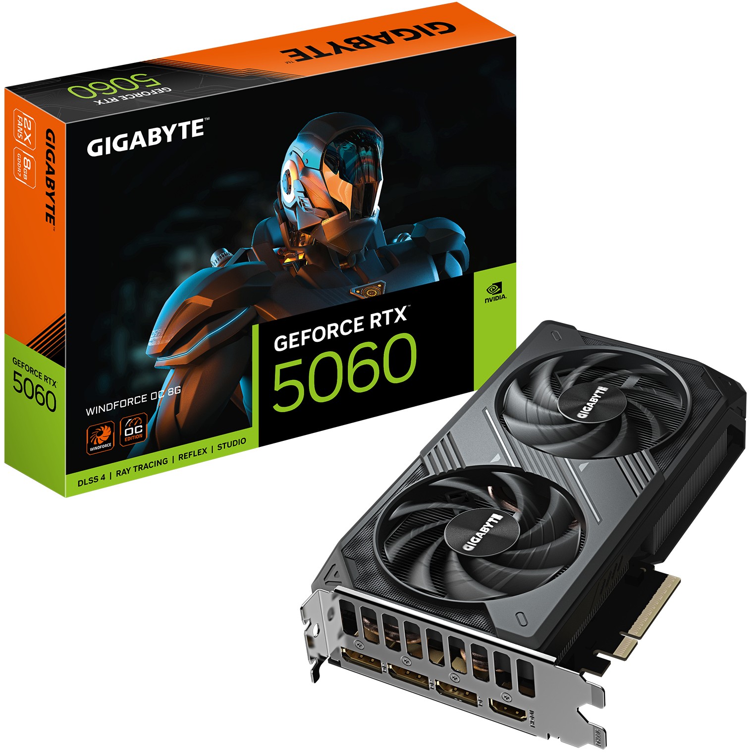 Kartelë Grafike Nvidia RTX 5060 8GB GDDR7 Gigabyte WINDFORCE OC