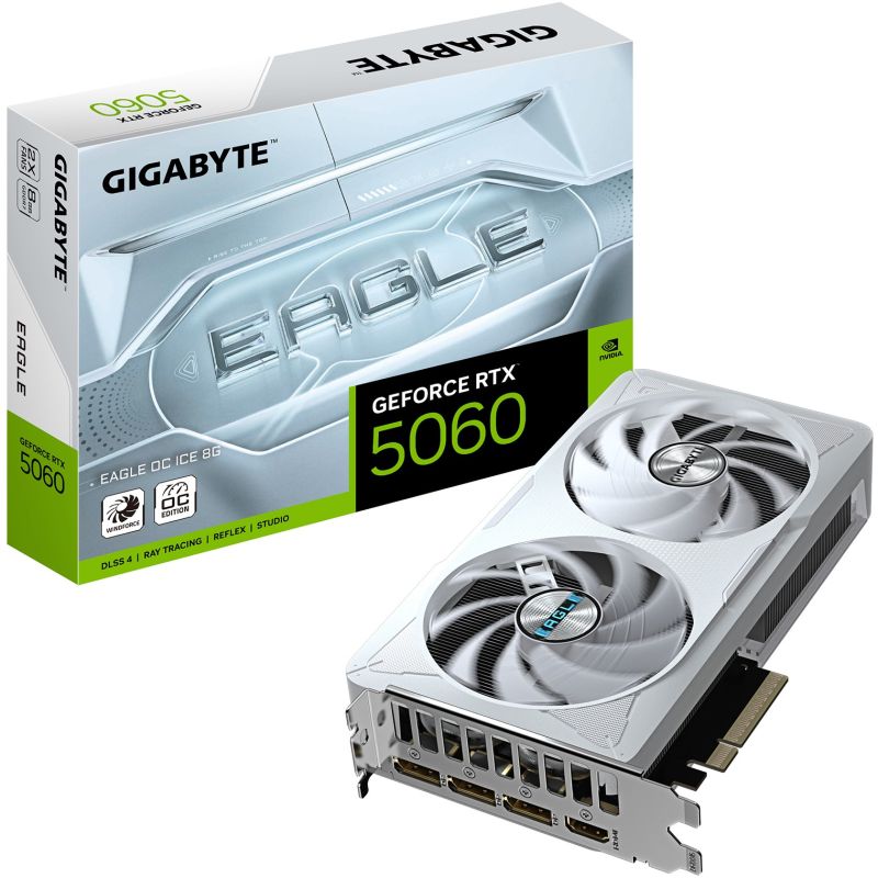 Kartelë Grafike Nvidia RTX 5060 8GB GIGABYTE EAGLE OC ICE GDDR7