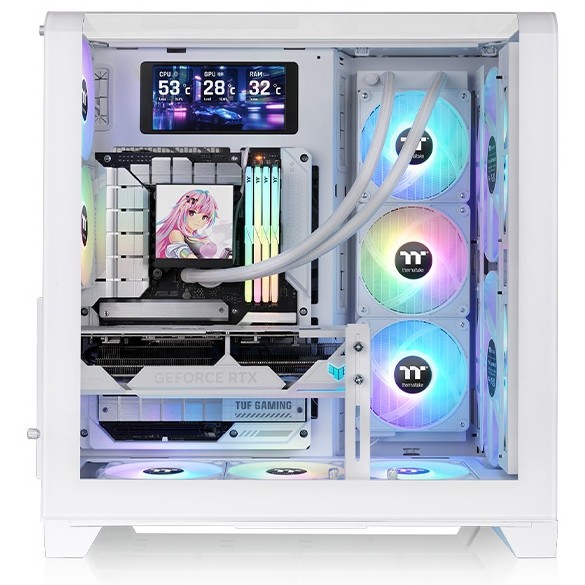 Kasë Midi Thermaltake View 390 Air - Bardhë - Figura 2