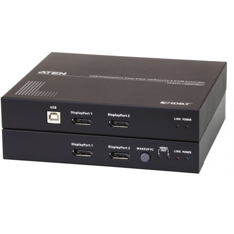 Extender KVM ATEN CE924 USB DisplayPort / Dual View – HDBaseT 2.0