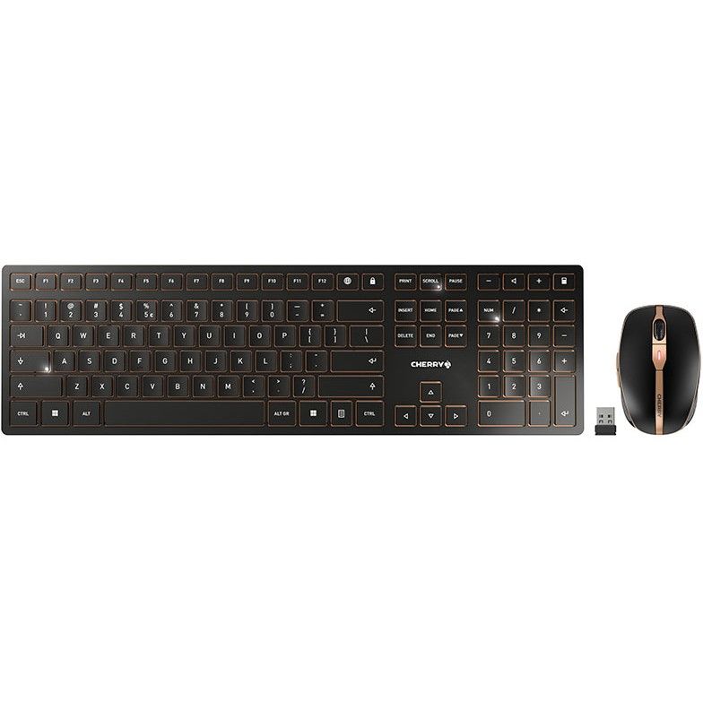 Combo (Tastierë & Maus) Cherry DW 9000 Slim / US layout / Argjend-Zezë