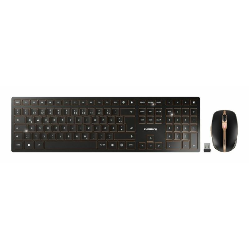 Combo (Tastierë & Maus) Cherry DW 9100 Slim / Italian layout / Argjend-Zezë