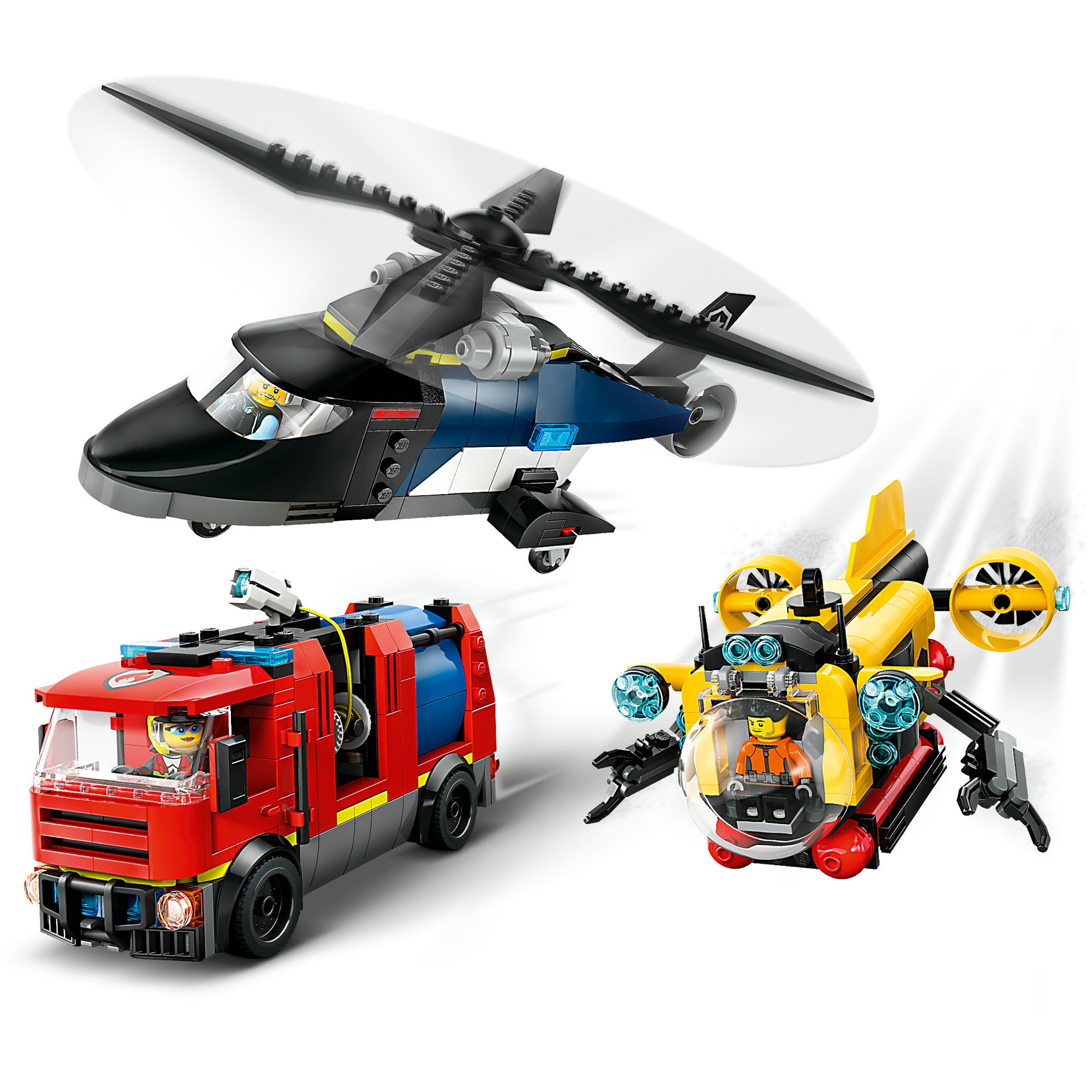 LEGO 60462 City Helicopter, Fire Engine & Submarine Remix - Figura 4